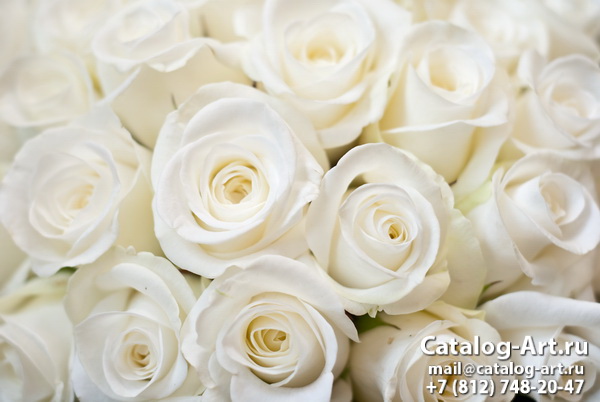 Натяжные потолки с фотопечатью - Белые розы 15